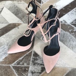 Kendall and Kylie blush cage pumps